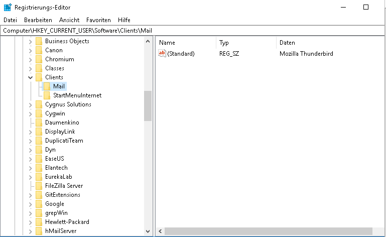 Wrong default client